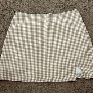 Mini checkered high rise skirt